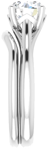 Sužadėtuvių Žiedas „Solitaire“ 585 Baltojo Aukso Round 7mm (9)