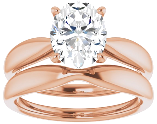 Sužadėtuvių Žiedas „Solitaire“ 585 Rožinis Aukso Oval 9mm x 7mm (8)