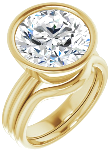 Sužadėtuvių Žiedas „Bezel-Set Solitaire“ 14k yellow gold Round 12mm (6)