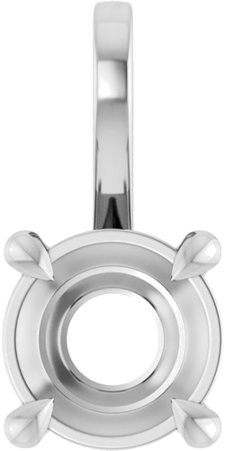 Pakabukas „Solitaire“ 14k white gold Round 5.2mm (1)