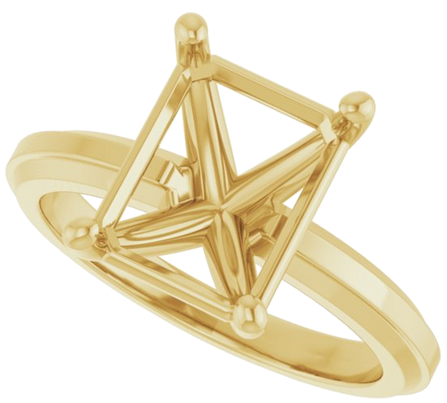 Sužadėtuvių Žiedas „Solitaire“ 14k yellow gold Emerald 10mm x 8mm (5)