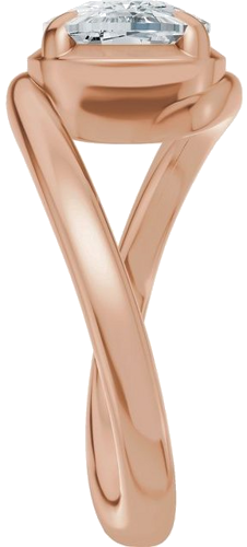 Sužadėtuvių Žiedas „Claw-Prong Solitaire Bypass“ 14k rose gold Elongated Cushion 9mm x 7mm (4)