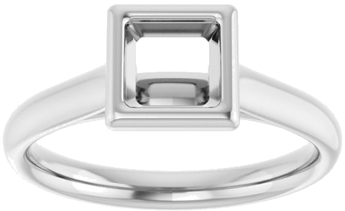 Sužadėtuvių Žiedas „Bezel-Set Solitaire“ 14k white gold Square 5mm (3)