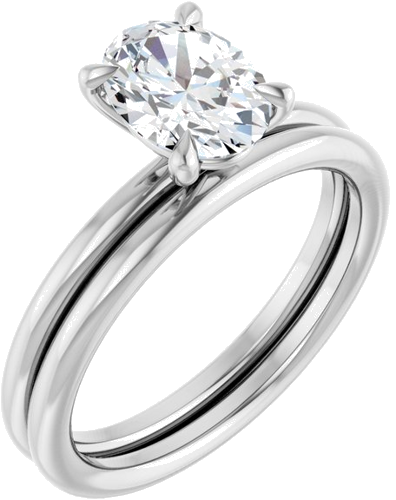 Sužadėtuvių Žiedas „Claw-Prong Solitaire“ 14k white gold Oval 8mm x 6mm (6)