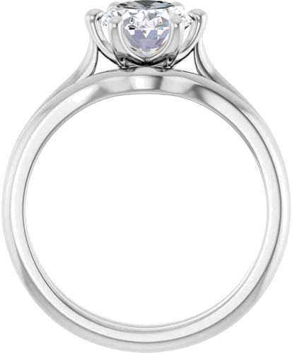 Sužadėtuvių Žiedas „Solitaire“ 14k white gold Oval 9mm x 7mm (7)