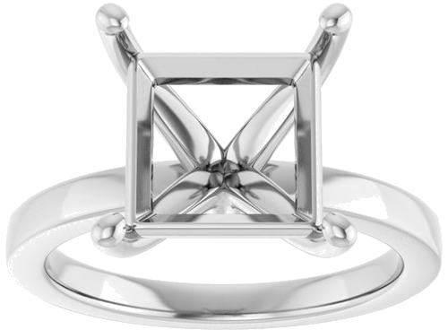 Sužadėtuvių Žiedas „Solitaire“ 14k white gold Square 9mm (3)