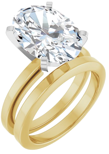 Sužadėtuvių Žiedas 14k yellow/white gold Oval 14mm x 10mm (6)