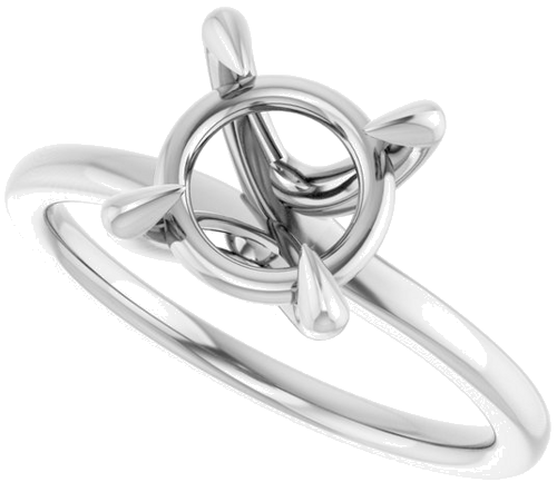 Sužadėtuvių Žiedas 14k white gold Round 8mm (5)
