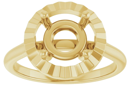 Sužadėtuvių Žiedas „Solitaire Geometric“ 14k yellow gold Round 8mm (3)