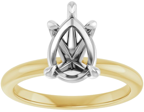 Sužadėtuvių Žiedas „Claw-Prong“ 14k yellow/white gold Pear 10mm x 7mm (3)