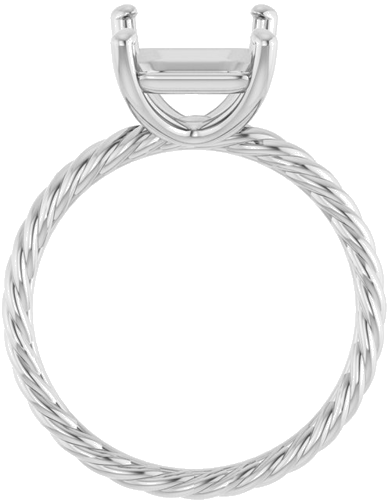 Sužadėtuvių Žiedas „Solitaire Rope“ 14k white gold Emerald 11mm x 9mm (2)