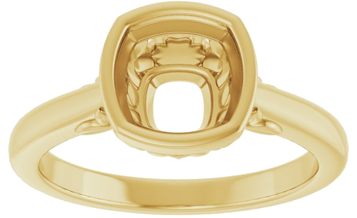 Sužadėtuvių Žiedas „Bezel-Set“ 14k yellow gold Cushion 7mm (3)
