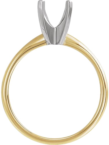 Sužadėtuvių Žiedas „Solitaire“ 14k yellow/white gold Elongated Cushion 8mm x 6mm (2)