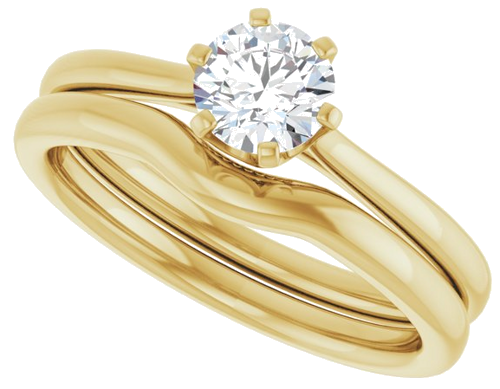 Sužadėtuvių Žiedas „Solitaire“ 585 Geltonojo Aukso Round 5.2mm (7)