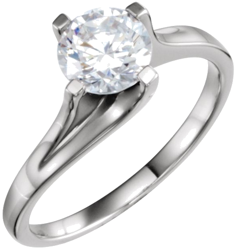 Sužadėtuvių Žiedas „Solitaire“ 14k white gold Round 4.4mm (3)
