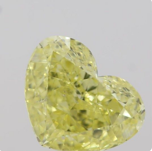 1.01 carat Fancy Intense Yellow-SI1 Natūralus Heart Deimantas (1)