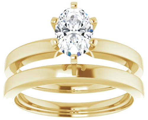 Sužadėtuvių Žiedas „Solitaire“ 14k yellow gold Oval 7mm x 5mm (8)