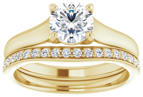 Sužadėtuvių Žiedas „Solitaire“ 585 Geltonojo Aukso Round 6mm (8)