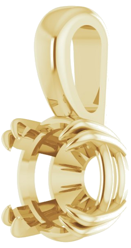 14K Yellow 4 mm Round 4-Prong Double-Claw Pendant Mounting (2)