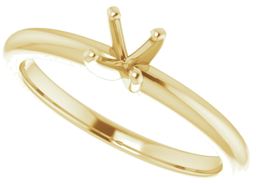 14K Yellow  4.4 mm Round Solitaire Engagement Ring Mounting (5)