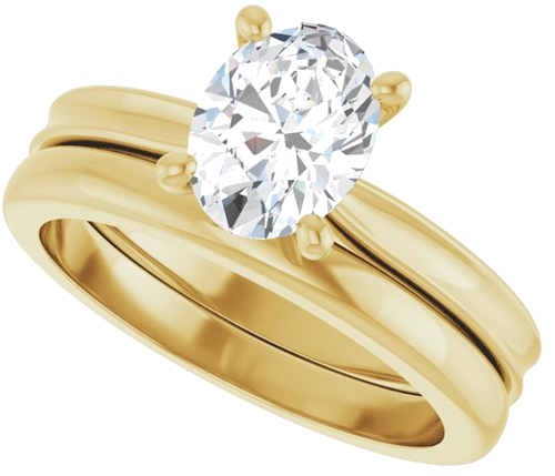 Sužadėtuvių Žiedas 14k yellow gold Oval 8mm x 6mm (10)