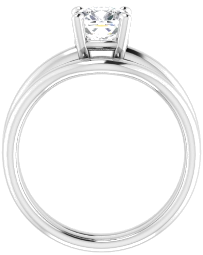 14K White 6 mm Cushion Engagement Ring Mounting (7)