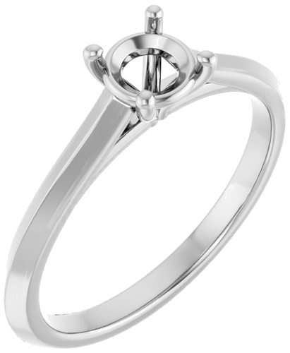 Sužadėtuvių Žiedas „Claw-Prong“ 14k white gold Round 5.2mm (1)