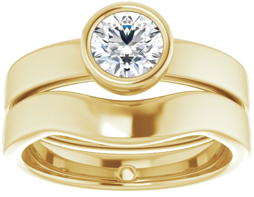 18K Yellow 5.5 mm Round Solitaire Engagement Ring Mounting (8)