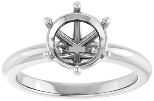 Sužadėtuvių Žiedas 14k white gold Round 8.2mm (3)