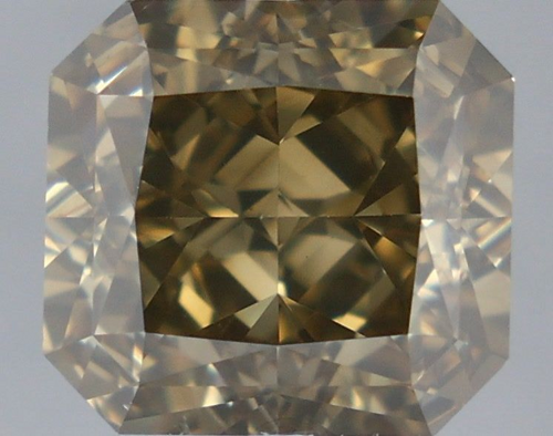 3.22 carat Fancy Dark Brown Greenish Yellow-SI1 Natūralus Radiant Deimantas (1)