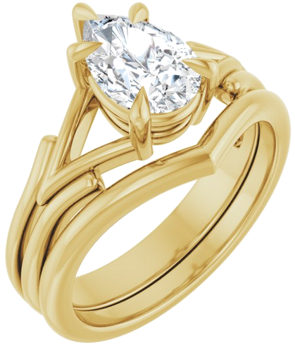 Sužadėtuvių Žiedas „Solitaire“ 585 Geltonojo Aukso Pear Shape 9mm x 6mm (6)