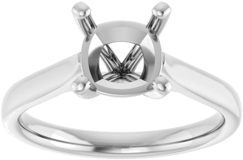14K White 7 mm Cushion Engagement Ring Mounting (3)