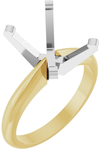 Sužadėtuvių Žiedas „Heavyweight Solitaire“ 14k yellow/white gold Emerald 10mm x 8mm (1)