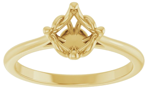 Sužadėtuvių Žiedas „Solitaire“ 585 Geltonojo Aukso Round 6.5mm (3)