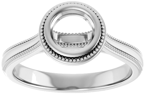 Sužadėtuvių Žiedas „Bezel-Set Solitaire“ 14k white gold Round 5.8mm (3)