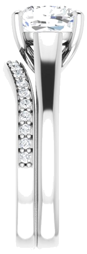 Sužadėtuvių Žiedas „Solitaire“ 14k white gold Cushion 8mm (9)
