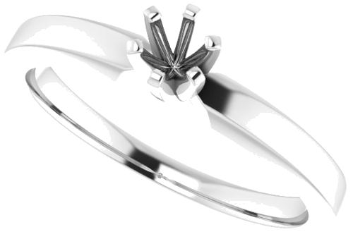 Sužadėtuvių Žiedas „Solitaire“ 417 Baltojo Aukso Round 3.4mm (5)