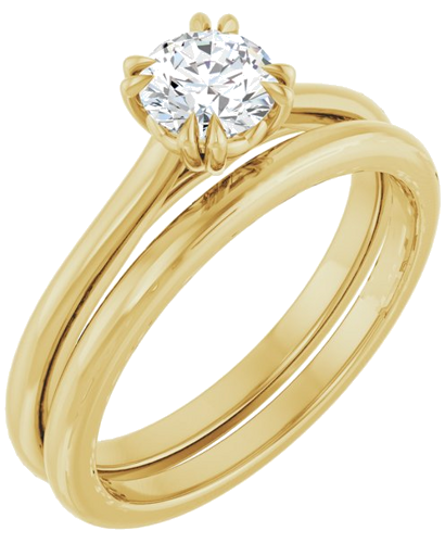 Sužadėtuvių Žiedas „Double Claw-Prong“ 10k yellow gold Round 5.2mm (6)