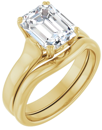 Sužadėtuvių Žiedas „Solitaire“ 14k yellow gold Emerald 9mm x 7mm (6)