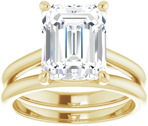 14K Yellow 10x8 mm Emerald Solitaire Engagement Ring Mounting (8)