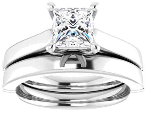 Sužadėtuvių Žiedas „Solitaire“ 585 Baltojo Aukso Square 5.5mm (8)