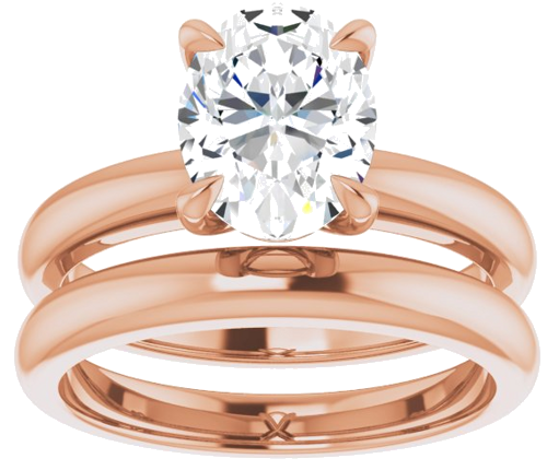 14K Rose 9x7 mm Oval Solitaire Engagement Ring Mounting (8)