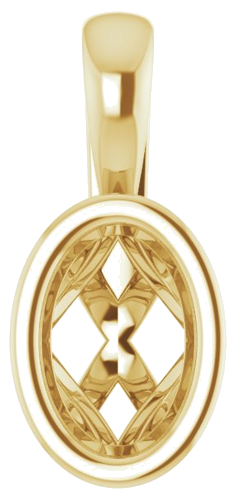 Pakabukas „Solitaire“ 585 Geltonojo Aukso Oval 6mm x 4mm (1)