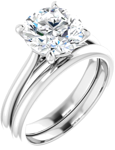 14K White 8.8 mm Round Solitaire Engagement Ring Mounting (6)