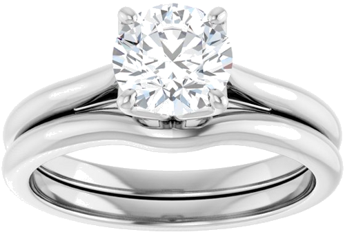 14K White  6.5 mm Round Solitaire Engagement Ring Mounting (8)