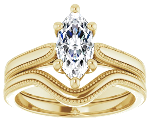Sužadėtuvių Žiedas „Solitaire“ 14k yellow gold Marquise 10mm x 5mm (8)