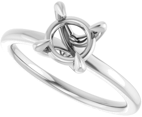 Sužadėtuvių Žiedas 14k white gold Round 6.5mm (5)