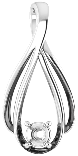 14K White  4.1 mm Round Pendant Mounting (1)