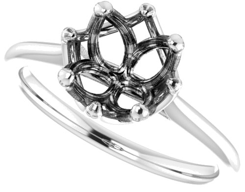 Sužadėtuvių Žiedas „Solitaire“ 585 Baltojo Aukso Round 7.4mm (5)