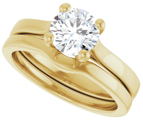 Sužadėtuvių Žiedas 14k yellow gold Round 6.5mm (10)